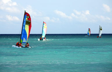 Guests of the Barcelo Maya Beach all inclusive resort can look forward to enjoying non motorized watersports on their beautiful beach