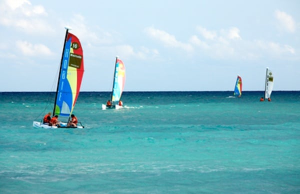 Guests of the Barcelo Maya Beach all inclusive resort can look forward to enjoying non motorized watersports on their beautiful beach