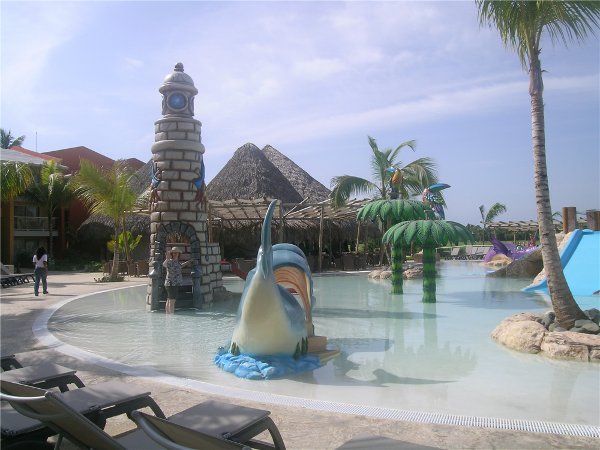 The kids splash zone and water park are the center piece of the Barcelo Bavaro Palace Family Deluxe all inclusive resort